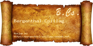 Bergenthal Csillag névjegykártya